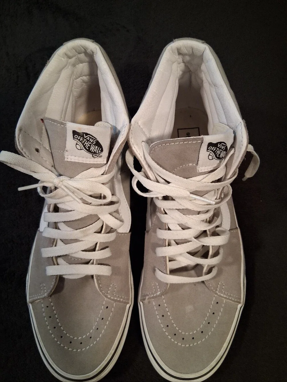 Vans High-Top Sneakers in Light Gray and White